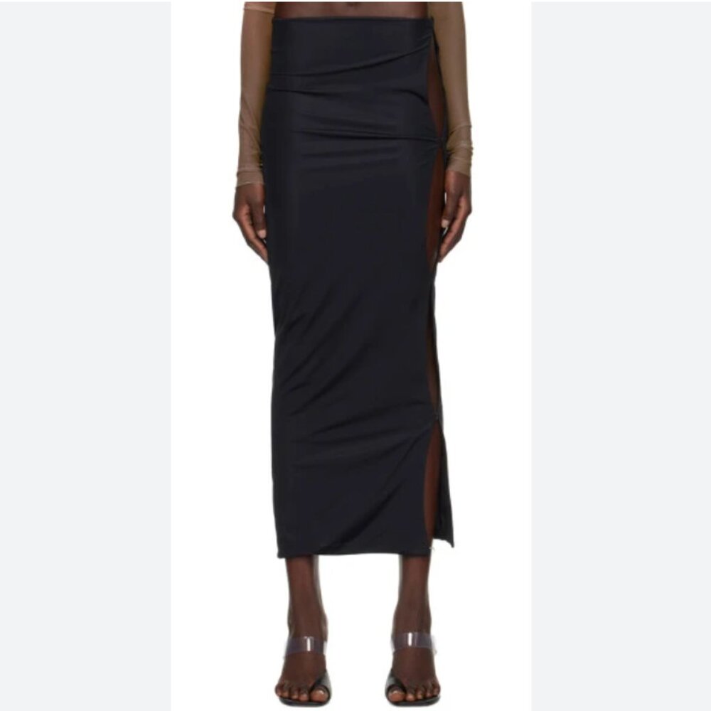 Jade Cropper Black Cut Out Midi Skirt, size S
